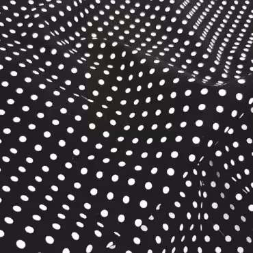 Bawełna drukowana, czerń w białe grochy