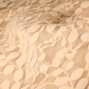 Koronka eteryczna, motyw roślinny, kolor kremowy