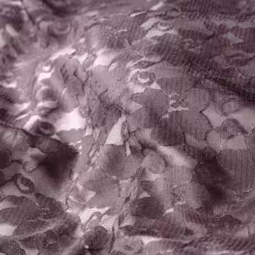 Koronka, motyw kwiaty na siatce, zgaszony fiolet