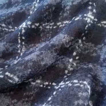 Wełna płaszczowa Piacenza, krata: zgaszony niebieski, granat, błękit, czerń