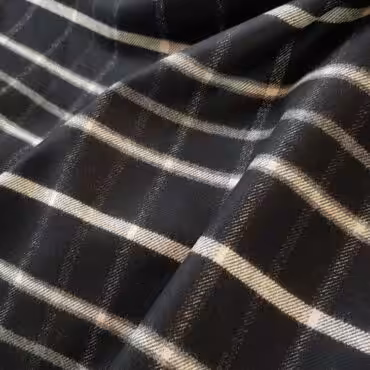 Wełna płaszczowa Piacenza, krata: czerń, biel, szarość