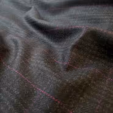 Wełna płaszczowa Piacenza krata: czerń, grafit, fuksja