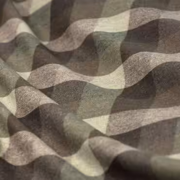 Wełna płaszczowa melanżowa krata multikolor: brąz, beż i zgaszona zieleń