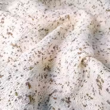 Syntetyczna tkanina splot Chanel, biel, fiolet, oliwkowy beż