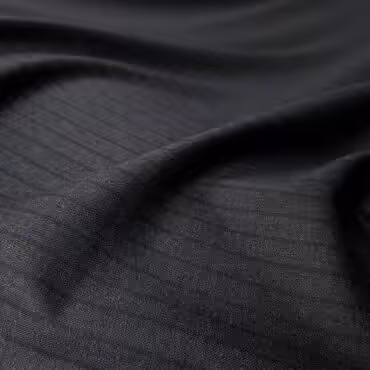 Wełna garniturowa, prążki czerń i turkus na szarości