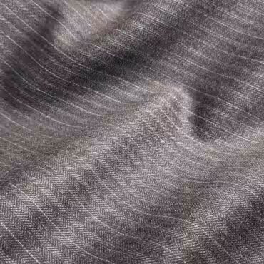 Wełna kostiumowa, drobna jodełka z prążkami: szarość z nutą brązu