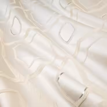 Tkanina ślubna żakard z jedwabiem, wanilia, srebrna nić