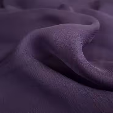 Jedwab gładki, szyfon kreszowany, zgaszony śliwkowy fiolet