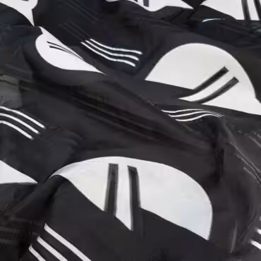 Żakard z jedwabiem, na organzie, czarny, srebrny