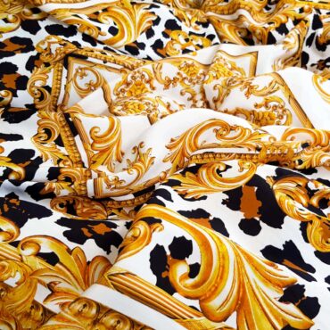 jedwab drukowany panel 130 cm, ornament, łaty, cętki