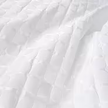 Żakard klasyczna biel, geometryczne kwiaty, miejscowy połysk