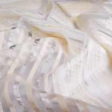Żakard, panel 98 cm, transparentny, paski, biel, beż, srebrny