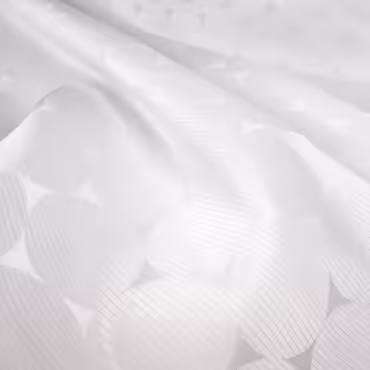 Żakard motyw geometryczny koła, biel, perłowa biel