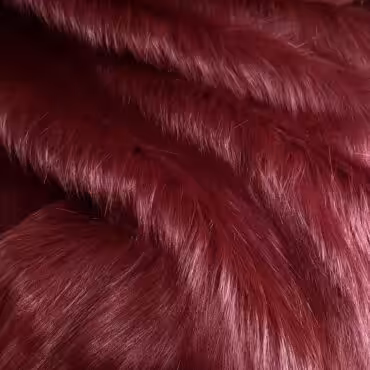 Futro sztuczne burgund, długi włos