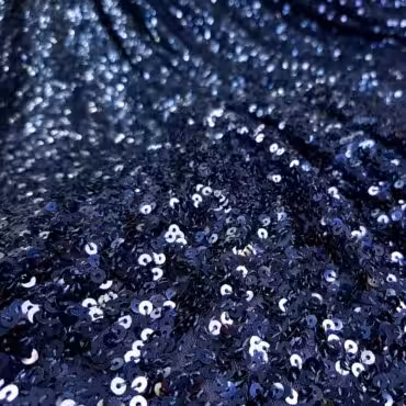 material cekinowy granatowy elastyczny cekiny oczkaB
