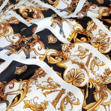 jedwab matowy wzor versace meduzy prostokatyA
