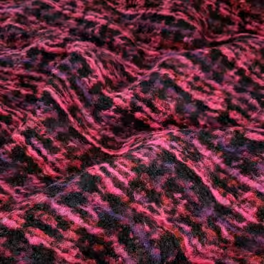 Płaszczowa wełna miękka, boucle, róż, fiolet, czarny