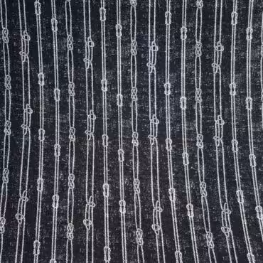 jedwab naturalny matowy bialo-czarny sznuryD