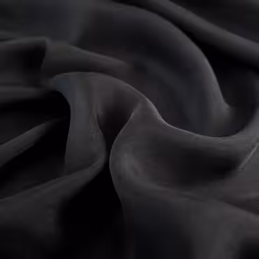 jedwabny szyfon czarny gladki polmatA