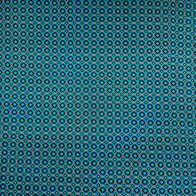 jedwabny material w drobne wzorki niebieski turkus satynaD
