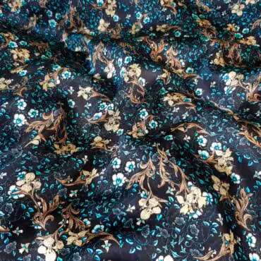 elastyczny jedwab w kwiaty na wzor gucci czarnyA