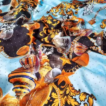 jedwab typ versace muszle na blekicie satyna z elastanemA