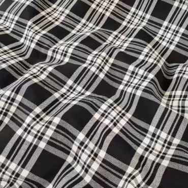 welna na plaszcz w krate z bawelna czarno bialaB