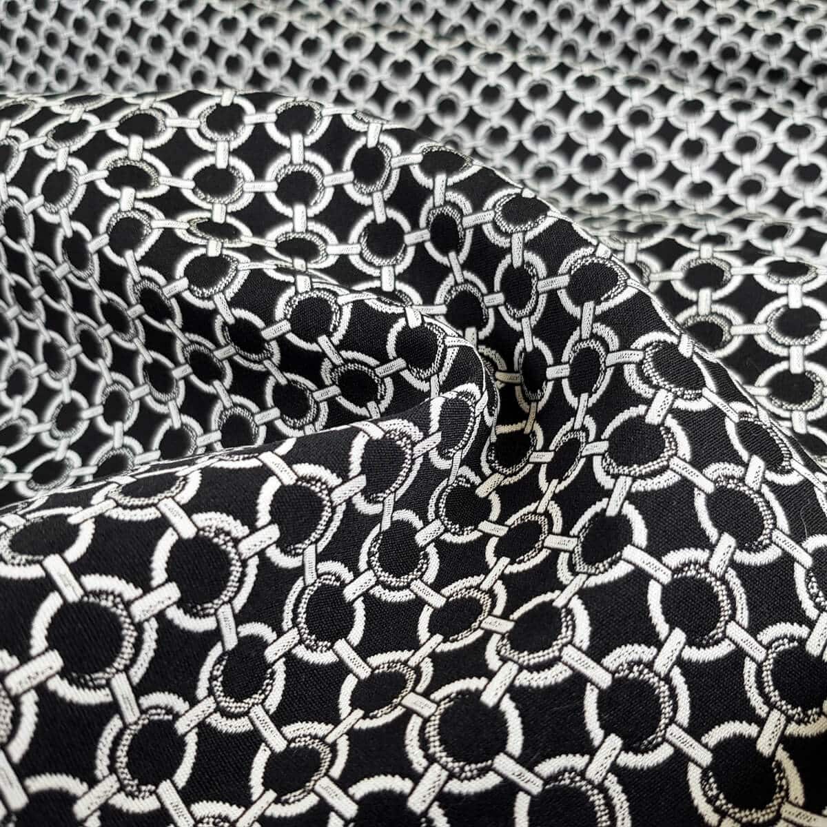 bawelna z elastanem bialo-czarna dwustronna geometryczne wzoryF
