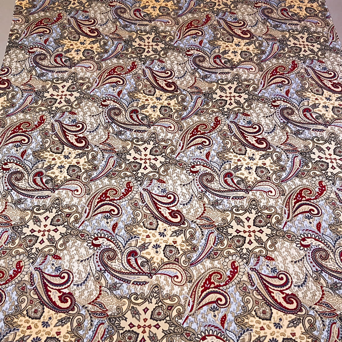 jedwab typ etro bezowy we wzory orientalne paisley satynaD
