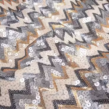 material cekiny w zygzaki na elastycznej siatceB