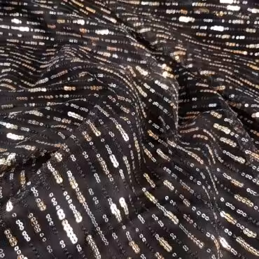 material cekinowy elastyczny czarny cekiny pasyA