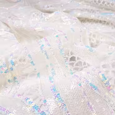 material cekinowy bialy cekiny holograficzneB