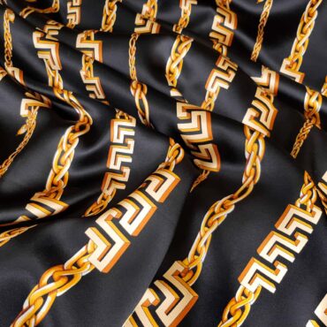 jedwab typ versace lancuchy czarny satyna elastycznaB