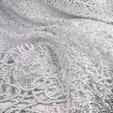 koronka azurowa srebrna z metaliczna niciaB