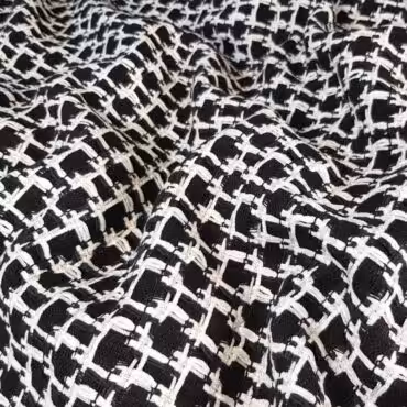tkanina chanelka wiskozowa z lurexem bialo czarnaA