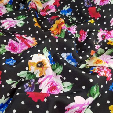 jedwab naturalny typ dolce gabbana kwiaty groszkiA