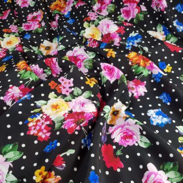 jedwab naturalny typ dolce gabbana kwiaty groszkiB