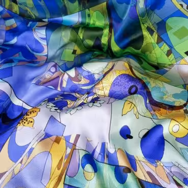 jedwab typ pucci abstrakcyjne wzory niebieski zielenA