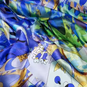 jedwab typ pucci abstrakcyjne wzory niebieski zielenB