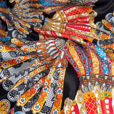 jedwab w wachlarze typ dolce gabbana satynaB