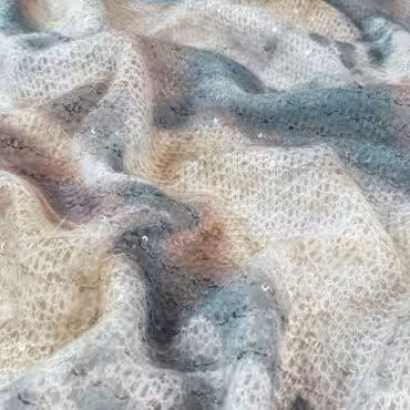 azurowa dzianina z cekinami pastele abstrakcjaA