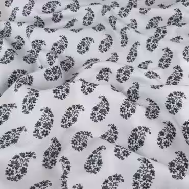 cienka wiskoza we wzory kwieciste paisley jasnoszaraA