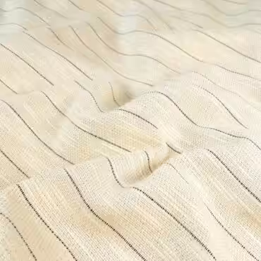 bawelniany zakard w pasy ecru polyskujacy srebrna nicA