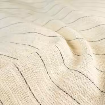 bawelniany zakard w pasy ecru polyskujacy srebrna nicB