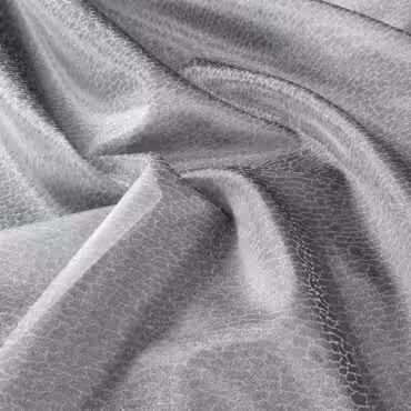 srebrna organza z polyskiem miekka drobne wzorkiB