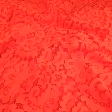 koronka w kwiaty pomaranczowa czerwien elastycznaA