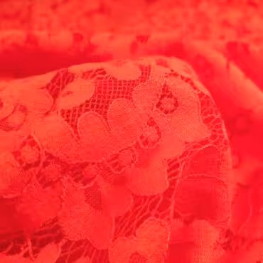 koronka w kwiaty pomaranczowa czerwien elastycznaB