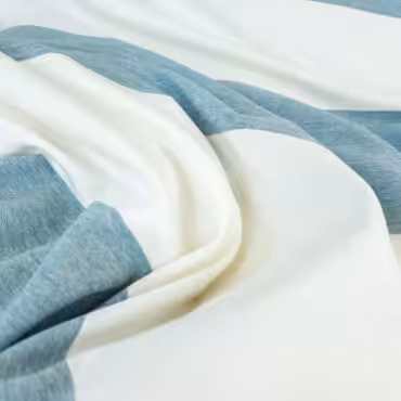 dzianina bawelniana szerokie pasy niebiesko bialaB