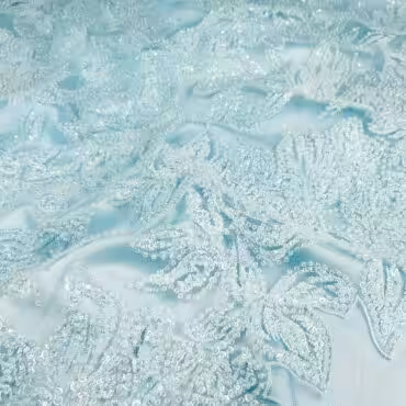 koronka z koralikami na tiulu blekitna wzor elie saabA