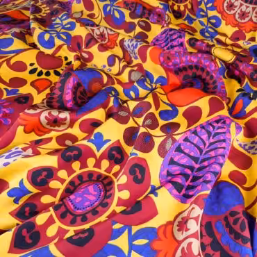 wiskoza premium zolta geometryczne kwiaty koloroweA